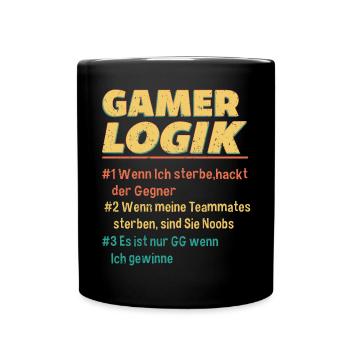 Gamer Logik Gaming Video Games Multiplayer Zocker - Tasse einfarbig - Schwarz - Vorne