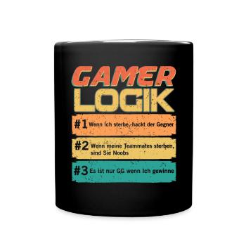 Gamer Logik Gaming Video Games Streamer Motive - Tasse einfarbig - Schwarz - Vorne