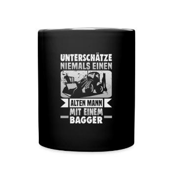 Crane operator design for excavator operators and construction workers - Full Colour Mug - black - Front