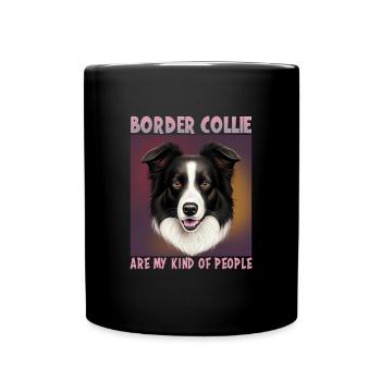 Hunde Spruch Border Collie Design - Tasse einfarbig - Schwarz - Vorne