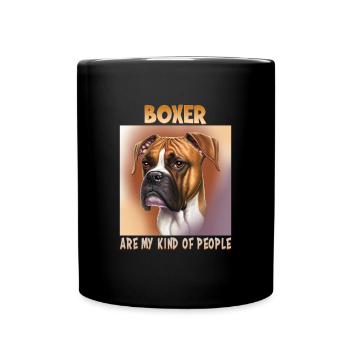 Hunde Spruch Boxer Design für Hundeliebhaber - Tasse einfarbig - Schwarz - Vorne