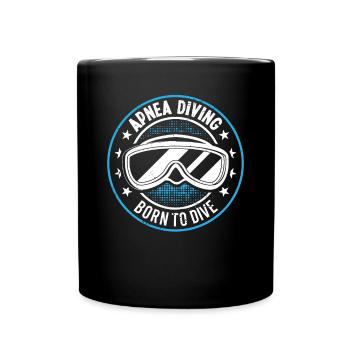 Freediving Apnea Diving Born To Dive Freediver - Tasse einfarbig - Schwarz - Vorne