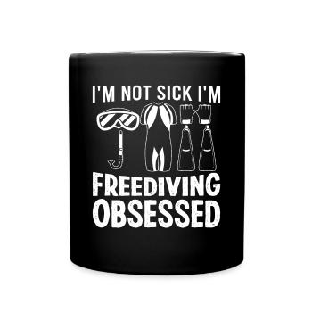 Freediving Obsessed Freediver Apnea Diving Dive - Tasse einfarbig - Schwarz - Vorne