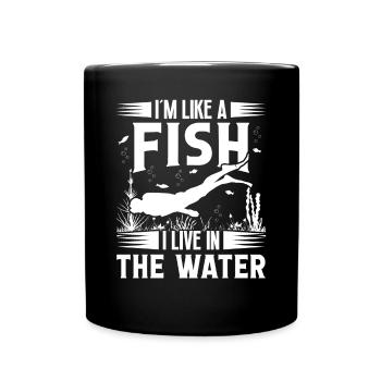 Freediving Im Like A Fish Freediver Apnea Diving - Tasse einfarbig - Schwarz - Vorne