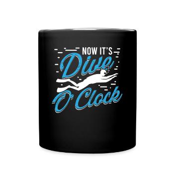 Freediving Dive Oclock Freediver Apnea Diving Dive - Tasse einfarbig - Schwarz - Vorne
