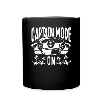 Mode capitaine de navire activé - Mug uni - noir - Devant