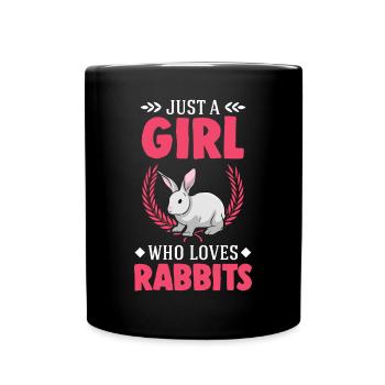 Kaninchen Mädchen Häschen Hase Kaninchen - Tasse einfarbig - Schwarz - Vorne