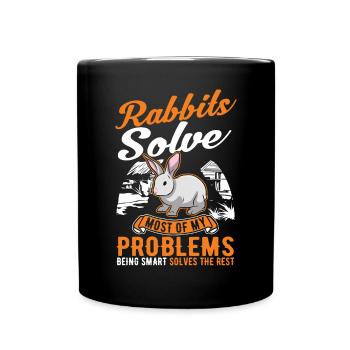 Rabbit Rabbit Rabbit - Full Colour Mug - black - Front