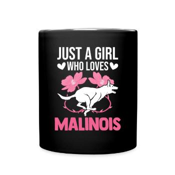 Malinois Girl Belgian Shepherd - Full Colour Mug - black - Front