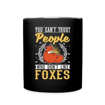 Fuchs Geschenk Rotfuchs - Tasse einfarbig - Schwarz - Vorne