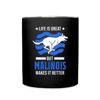 Malinois Gift Belgian Shepherd - Full Colour Mug - black - Front