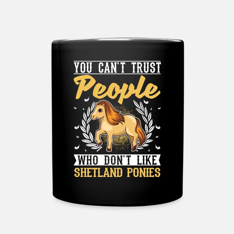Shetland Pony Geschenk Shetty - Tasse einfarbig - Schwarz