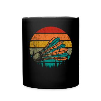Badminton Lustiger Spruch Herren Badminton Design - Tasse einfarbig - Schwarz - Vorne