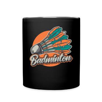 Badminton Lustiger Spruch Herren Badminton Design - Tasse einfarbig - Schwarz - Vorne