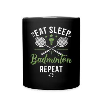 Badminton Lustiger Spruch Herren Badminton Design - Tasse einfarbig - Schwarz - Vorne