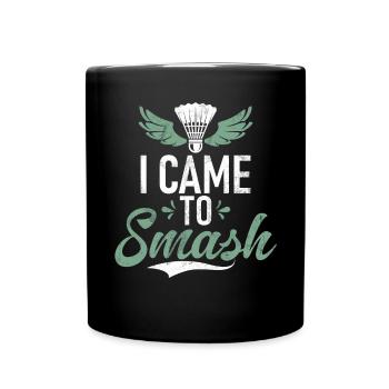 Badminton Lustiger Spruch Herren Badminton Design - Tasse einfarbig - Schwarz - Vorne