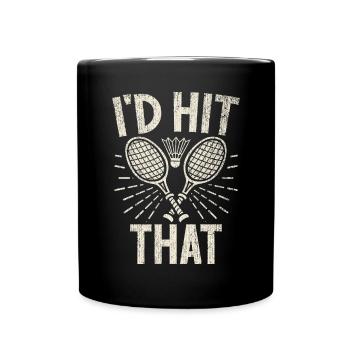 Badminton Lustiger Spruch Herren Badminton Design - Tasse einfarbig - Schwarz - Vorne