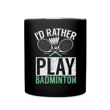 Badminton Funny Saying Men's Badminton Design - Full Colour Mug - black - Front