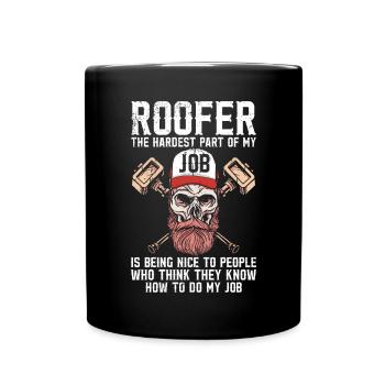Couvreur - Réparation de toiture - Mug uni - noir - Devant