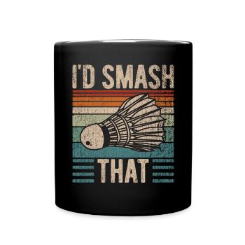 Badminton Lustiger Spruch Herren Badminton Design - Tasse einfarbig - Schwarz - Vorne