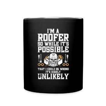 Dachdecker -Dachhäuser Reparaturen - Tasse einfarbig - Schwarz - Vorne
