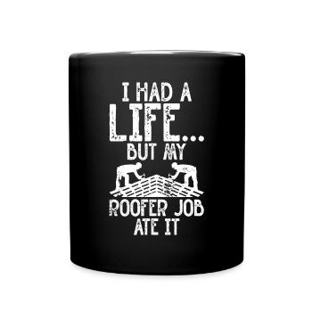 Couvreur - Réparation de toiture - Mug uni - noir - Devant