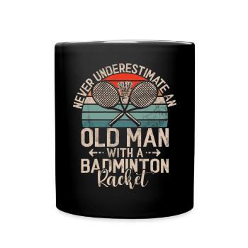 Badminton Lustiger Spruch Herren Badminton Design - Tasse einfarbig - Schwarz - Vorne