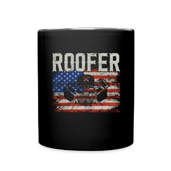 Dachdecker -Dachhäuser Reparaturen - Tasse einfarbig - Schwarz - Vorne