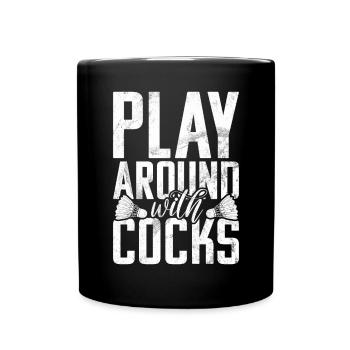 Badminton Lustiger Spruch Herren Badminton Design - Tasse einfarbig - Schwarz - Vorne