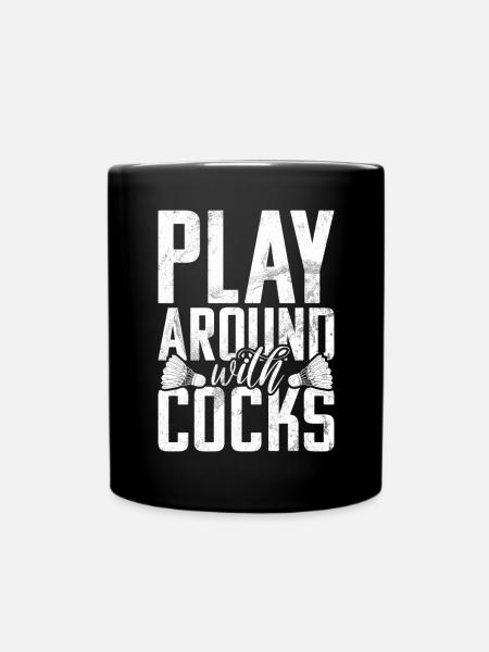 Badminton Funny Saying Men's Badminton Design - Full Colour Mug - black