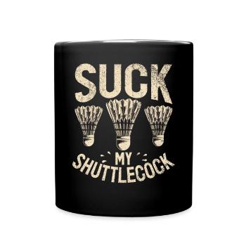 Badminton Lustiger Spruch Herren Badminton Design - Tasse einfarbig - Schwarz - Vorne