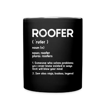 Roofer -Roof house repairs - Full Colour Mug - black - Front