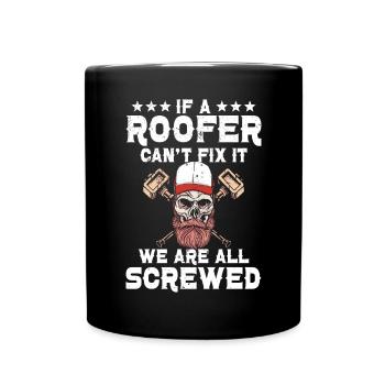 Roofer -Roof house repairs - Full Colour Mug - black - Front