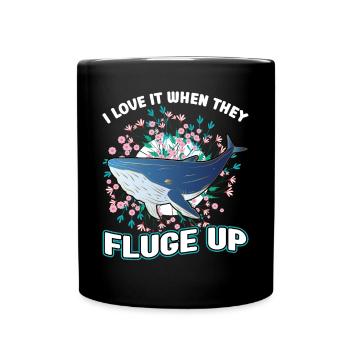 I Love It When They Flight Up - Whale - Full Colour Mug - black - Front