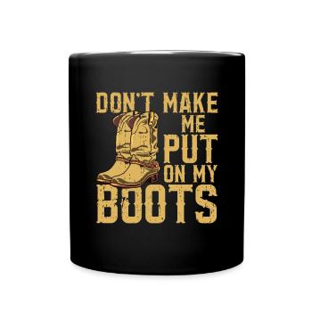 Line Dancing Cowboy Boots Western - Tasse einfarbig - Schwarz - Vorne