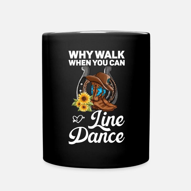 Danse en ligne bottes de cowboy western - Mug uni - noir