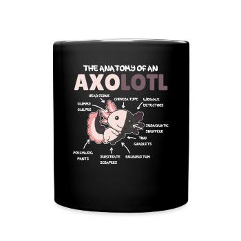 Axolotl Explanation Anatomy of an Chimera Axolotl - Full Colour Mug - black - Front