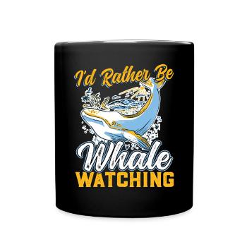 Je préfère observer les baleines - Mug uni - noir - Devant