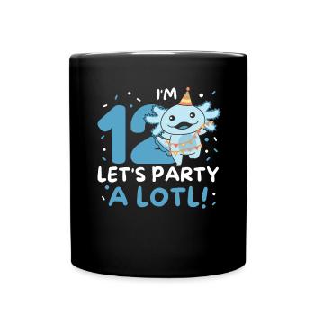 12ème anniversaire Axolotl douze ans doux Axolotls - Mug uni - noir - Devant
