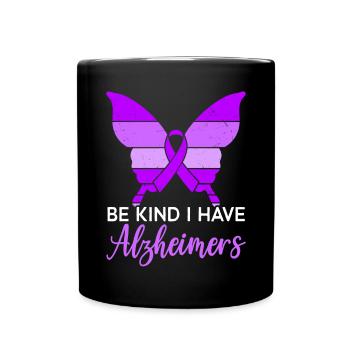 Démence Je porte la conscience de la maladie d’Alzheimer violette - Mug uni - noir - Devant