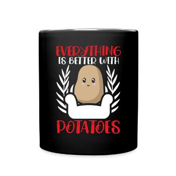 Everything Is Better With Potatoes Potato Fries - Full Colour Mug - black - Front