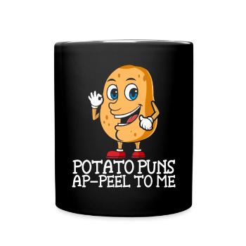 Potato Puns Ap-peel To Me Potato Lover Fries - Full Colour Mug - black - Front