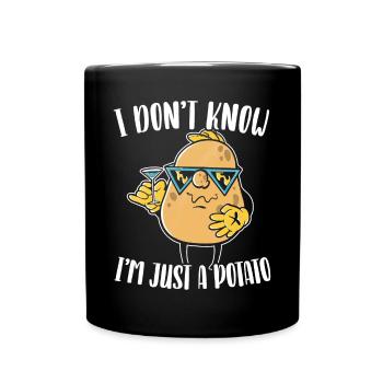 I Don't Know I'm Just A Potato Foodie French Fries - Full Colour Mug - black - Front