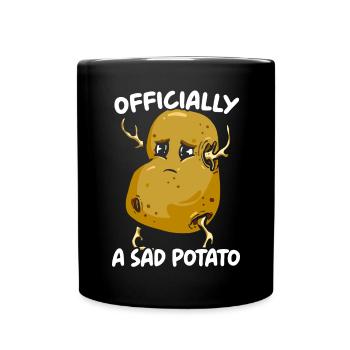 Officially A Sad Potato Foodie Fries Potatoes - Full Colour Mug - black - Front