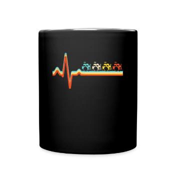 Batterie Retro Heartbeat - Mug uni - noir - Devant