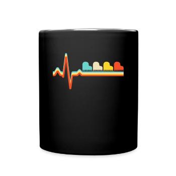 Piano Retro Heartbeat - Full Colour Mug - black - Front