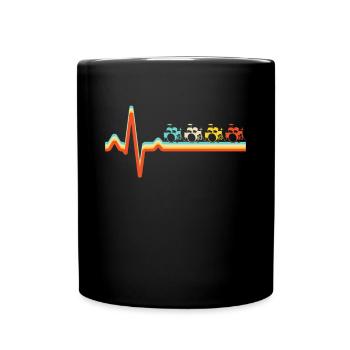 Batterie Retro Heartbeat - Mug uni - noir - Devant