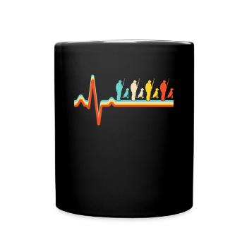 Chasse Retro Heartbeat - Mug uni - noir - Devant