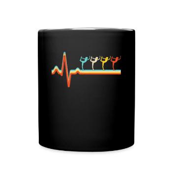 Yoga Retro Heartbeat - Full Colour Mug - black - Front