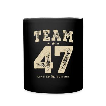 Funny 47th Birthday Age 47 Years Old - Full Colour Mug - black - Front